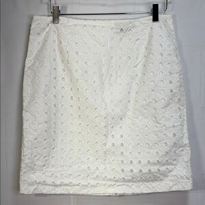 🩴Tribal White cotton eyelet  Pencil Skirt: